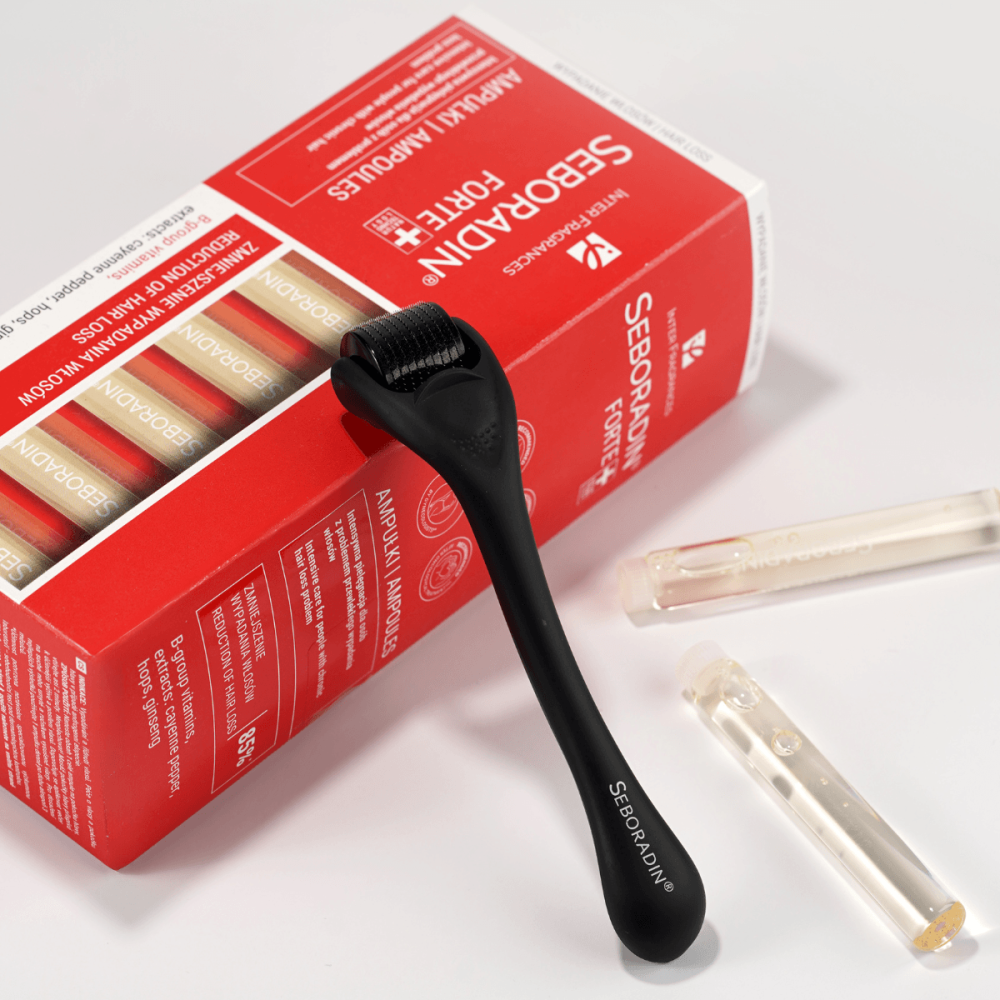 Derma Roller Seboradin - do masażu skóry głowy z preparatami na wypadanie