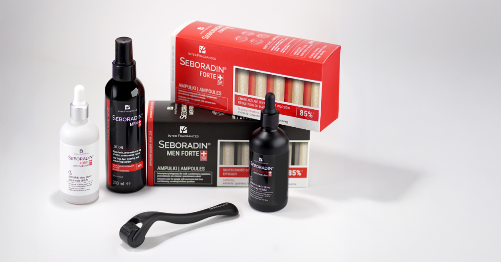 Kosmetyki Seboradin i derma roller na wypadanie włosów