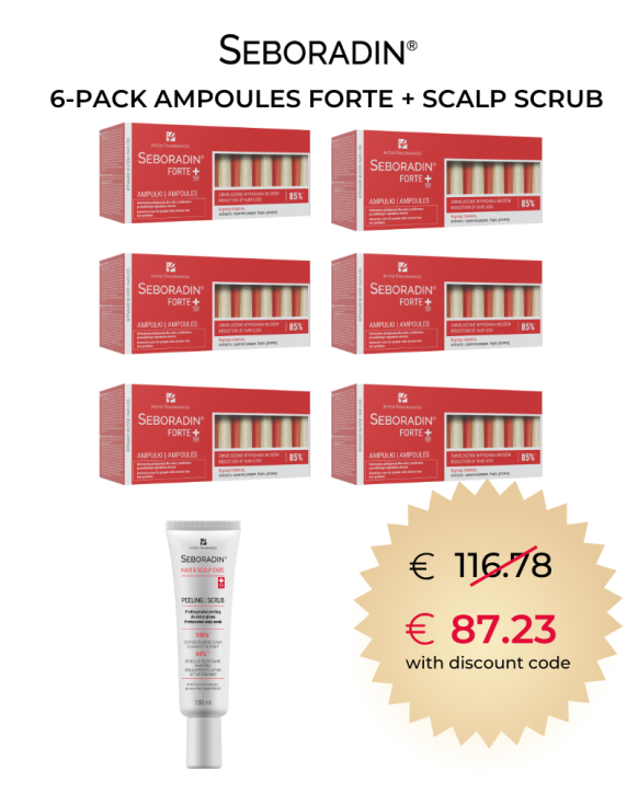6-PACK Ampoules Seboradin FORTE + Scalp scrub
