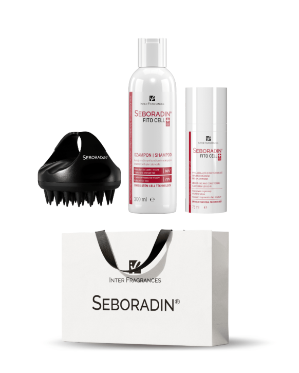Zestaw prezentowy Seboradin FITO CELL - szampon, serum, masażer do skóry głowy