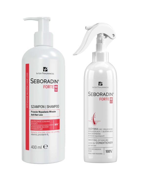 Zestaw Seboradin FORTE szampon 400 ml + odżywka bez spłukiwania 200 ml