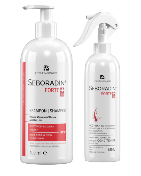 Zestaw Seboradin FORTE szampon 400 ml + odżywka bez spłukiwania 200 ml