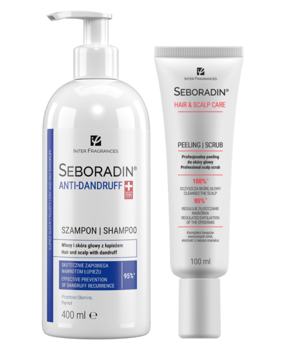 Zestaw Seboradin PRZECIWŁUPIEŻOWY szampon 400 ml + peeling 100 ml