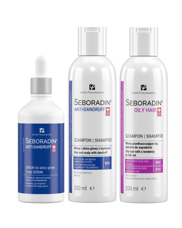 Zestaw do włosów z łupieżem Seboradin - wcierka i szampon ANTI-DANDRUFF + szampon OILY HAIR