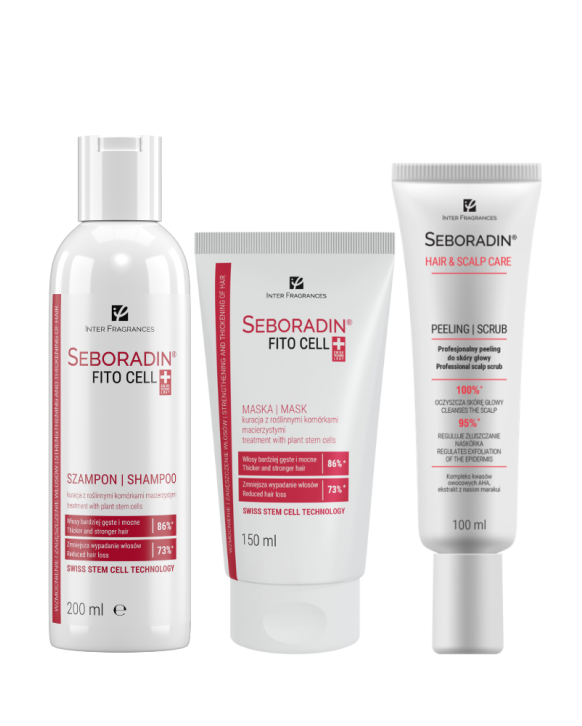 Zestaw Seboradin FITO CELL - szampon 200 ml, maska 150 ml, peeling do skóry głowy 100 ml