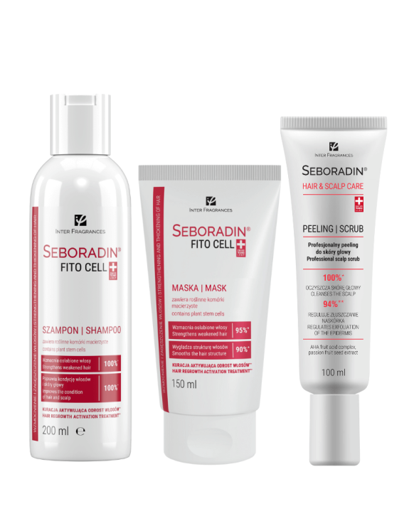 Zestaw Seboradin FITO CELL - szampon 200 ml, maska 150 ml, peeling do skóry głowy 100 ml