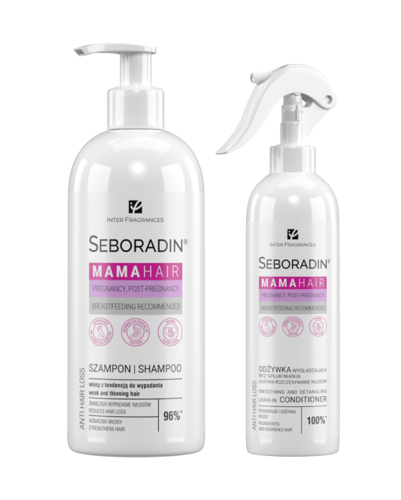 Zestaw Seboradin MAMA HAIR szampon 400 ml + odżywka bez spłukiwania 200 ml