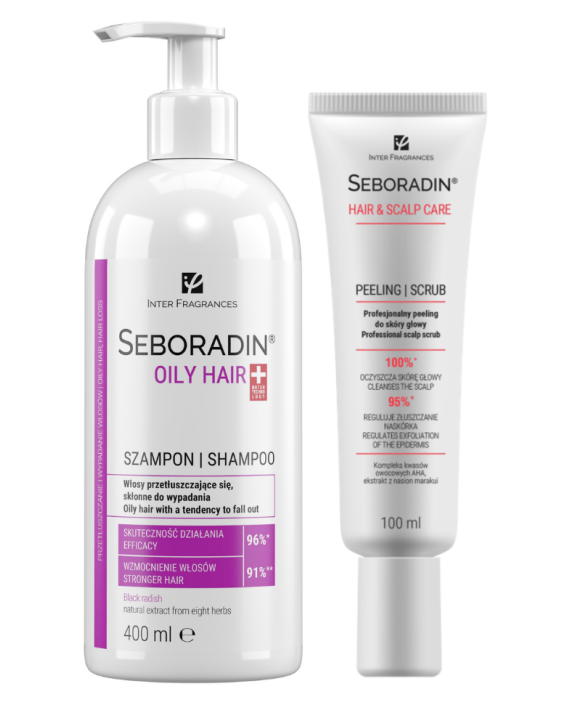 Zestaw Seboradin OILY HAIR szampon 400 ml + peeling 100 ml