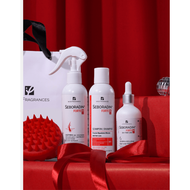 Seboradin FORTE Gift Set - shampoo, serum, massager and