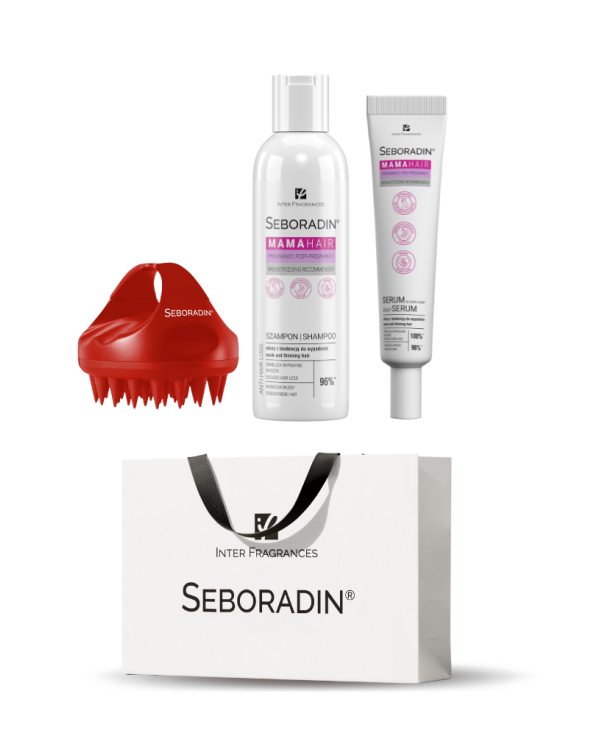 Gift Set Seboradin MAMA HAIR - shampoo, scalp serum, scalp massager