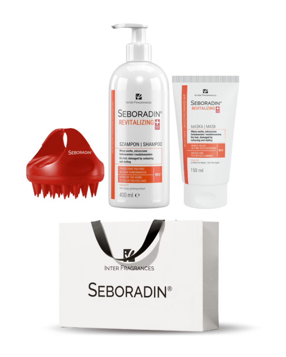 Gift Set Seboradin REVITALIZING - shampoo, hair mask, scalp massager