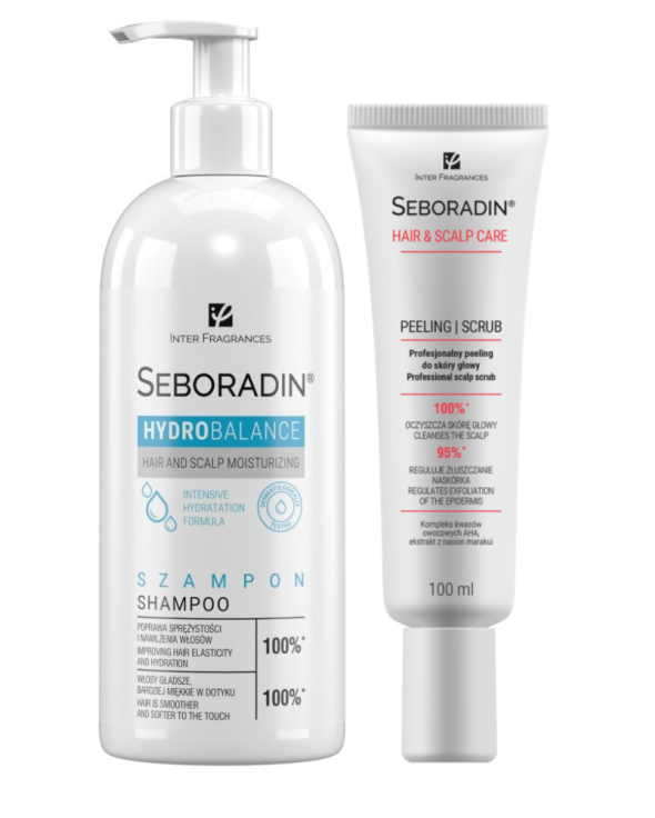 Zestaw Seboradin HYDRO BALANCE - szampon + peeling